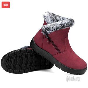 Waterproof Winter Boots Women Ankle Fur Lined Insulated Non-Slip Snow Boots